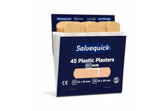 Salvequick Plastic 45 pleisters op kaart (72x19mm en 72x25mm) 6st/doos